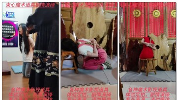 【束心工作室】小雨牛仔裤，红色背带裤，五花捆绑斩标斩首两部曲剧情游戏，红色短旗袍五花捆绑游戏