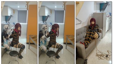 【鸽】星河猎手卡芙卡黑色紧身衣的紧缚挣脱挑战（1）