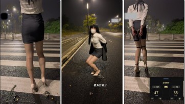 【Sub咔咔】户外肉丝OL郊狼背铐过马路挑战SubM