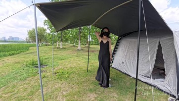 【Raymond】公园里的活体衣架one bar prison（户外+凸点+独立柱罚站架+震动+封嘴贴+大露背+路人）