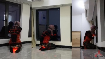 【CD伪娘小诡的自缚】用口水润滑菊花棒♥♥♥