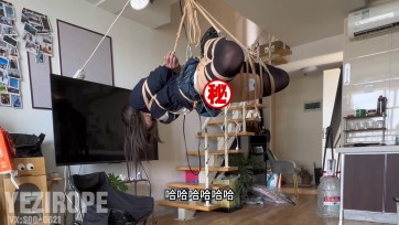 【野子绳社】自缚小课堂第四集｜过膝黑丝JK装的日式分腿吊缚，电击td大腿乱颤～