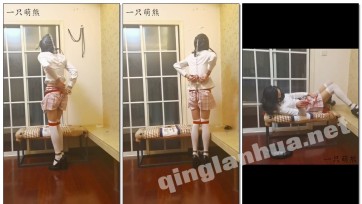 【一只萌熊】头套肛勾手脚铐拿钥匙加假阳具头筋膜枪震动棒固定放置