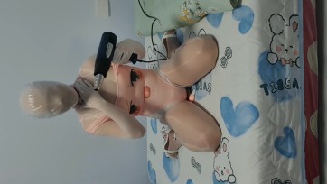 【幽灵】白色半包紧身衣 粉色泳衣 白色高跟 热缩