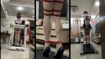 【CD伪娘小诡的自缚】减绑在跑步机上强制三十分钟