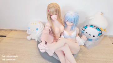 【zentai】两个女同娃娃激情贴贴 互摸+磨豆腐+二人怼裆夹快乐棒共同强高play