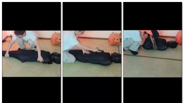 【SM工作室】女大小m多层包裹成丝袜木乃伊，震动调教