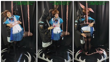 【时绳】||（刀客塔对阿米娅酱的调教训练！《二》）两种单腿吊的姿势，被迫大开双腿，电击，棒棒，ru夹，打屁股，抚摸身体，博士自然是好好好把玩一下这具美妙的身体了呢