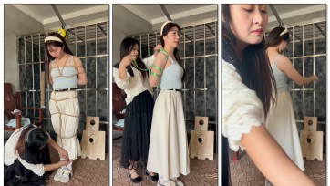 【皖北绳艺】新人花花五花、龟甲、后手观音紧缚展示。新人小姐姐看起来很开心啊