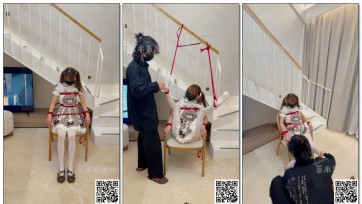 【薏米粥】小萝莉椅子固定捆绑调教+第一视角tk sp+针刺滚轮