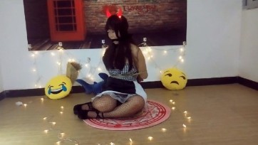 【嗷大喵】抹胸网袜高跟丝袜堵嘴