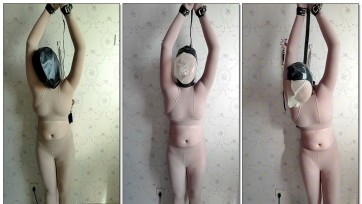 【簫】小骚狗新姿势，新头套，丝袜全包真空上阵