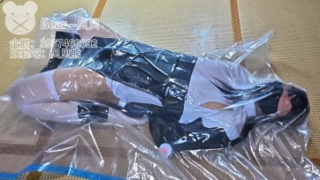 【贝贝熊原创】多次极限息窒，把小熊弄到崩溃边缘。可怜的小熊想解脱但是有解脱不了，要被玩坏了【小熊日常日记21-塑料袋保鲜膜绝望息窒后真空袋再次息窒】