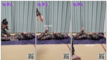 【盈盈S】《伪娘小姐姐直播受虐记 29》头套蒙眼捆绑调教，连体口球驷马吊头