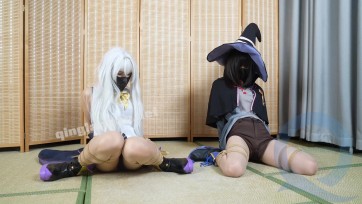 【象人工作室】嗷嗷+小0的双人cos来袭！两个角色，四条美丝，尽享诱惑！