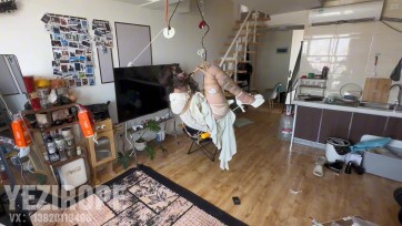 【野子绳社】自缚小课堂第二集｜12cm高跟白裙后直臂高手吊缚，超大玩具完全塞入，痛得不能动弹！